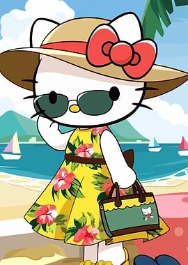 Hello Kitty on a Tropical Vacation