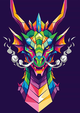 WPAP Dragon – Geometric Fantasy Art