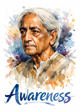 Jiddu Krishnamurti Watercolor Portrait