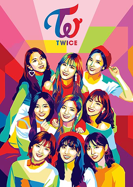 TWICE K-Pop Group Pop Art Portrait