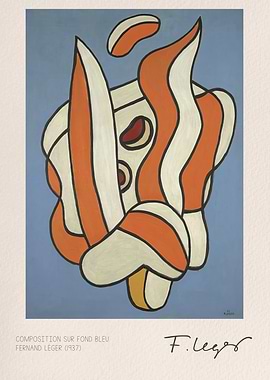Composition Sur Fond Bleu by Leger
