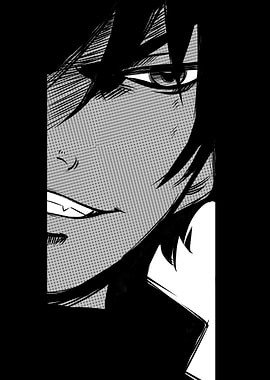 Monochrome Manga Character Portrait
