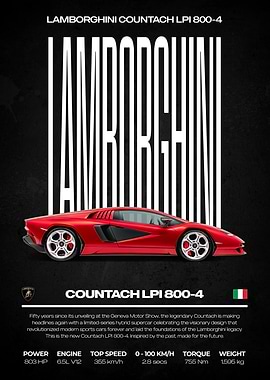 Lamborghini Countach LPI 800-4 Poster