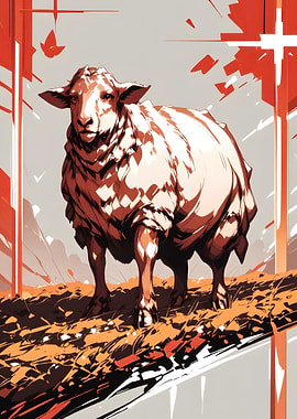 Stylized Sheep Illustration
