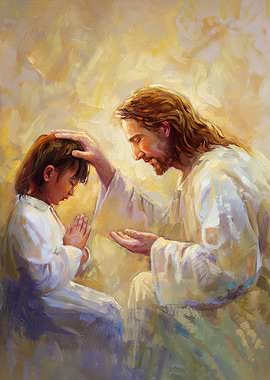 Jesus Blessing a Child Painting