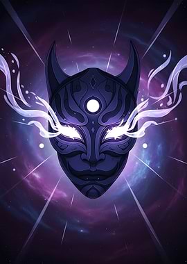 Mystical Mask with Glowing Eyes