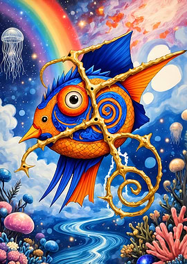 Surreal Fantasy Fish – Dreamlike Landscape – Abstract Fantasy #141