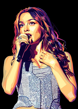 Olivia Rodrigo singing in concert art