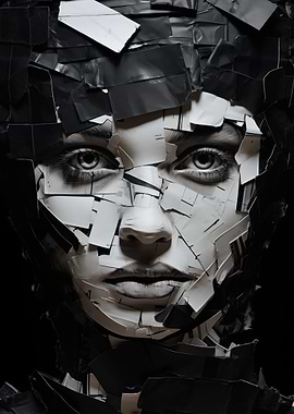 Fragmented Portrait in Black