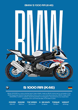 BMW S 1000 RR Motorcycle Poster