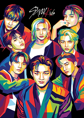 Stray Kids Pop Art Portrait