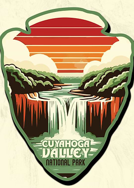 Vintage Cuyahoga Valley National Park, Retro National park, United States of America Cuyahoga Valley