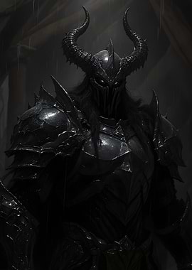 Dark Knight with Horned Helmet