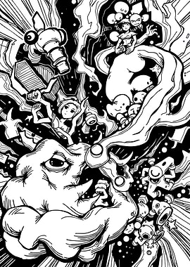 Monochrome Fantasy Character Art