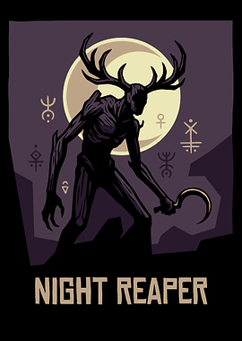 Night Reaper with Scythe and Antlers
