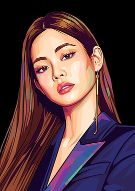Jennie Blackpink Portrait Pop Art