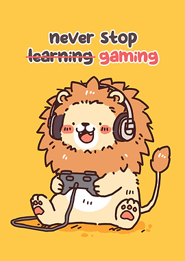 Gaming Lion Cartoon