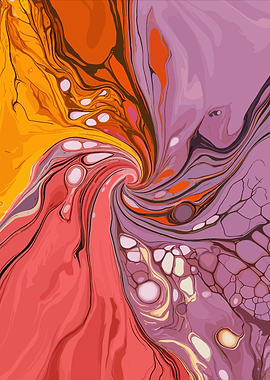 Abstract Swirl of Colors, Pink, Lilac and Orange