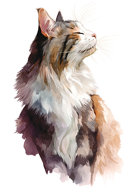 Watercolor Cat Portrait
