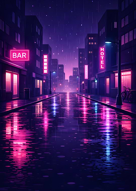 Neon Cityscape at Night