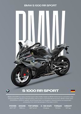 BMW S 1000 RR Sport Motorcycle Poster