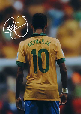 Neymar Jr. Brazil Jersey Back View