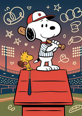 Snoopy and Woodstock Baseball