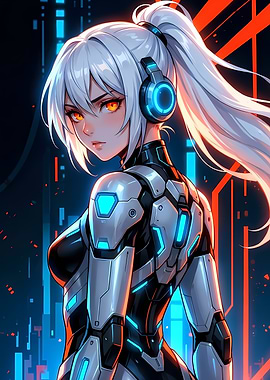 Anime Girl in Futuristic Armor