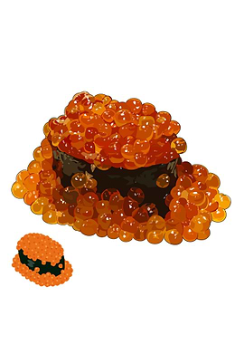 Ikura Sushi Illustration