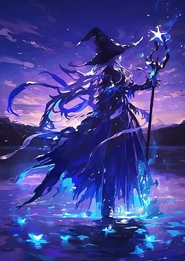 Blue Witch with Star Staff