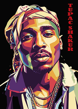 Tupac Shakur Colorful Portrait