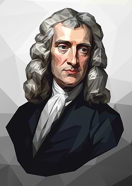 Isaac Newton Polygonal Portrait