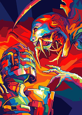 Dead Space Necromorph Confrontation Pop Art