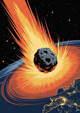 Asteroid Impact on Earth Illustration