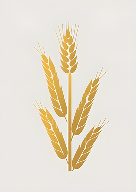 Golden Wheat Stalk Illustration