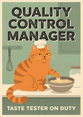 Quality Control Manager Cat Poster