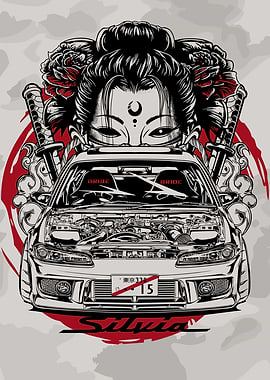 Silvia Car Geisha Digital Art