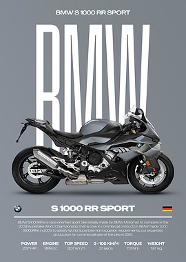 BMW S 1000 RR Sport Motorcycle Poster