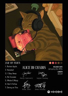 Cat Listening to Alice in Chains