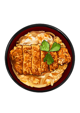 Katsudon Bowl Illustration