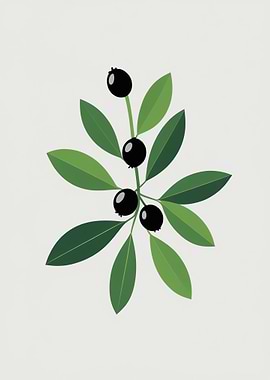 Berries and Leaves Illustration