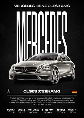 Mercedes-Benz CLS63 AMG Car Poster