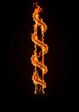 Fiery Pillar with Swirling Flames