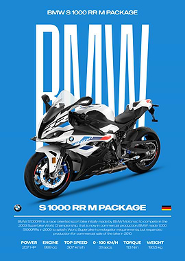 BMW S 1000 RR M Package Motorcycle Poster