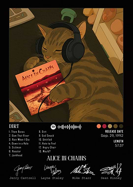 Cat Listening to Alice in Chains