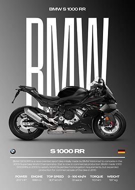 BMW S 1000 RR Motorcycle Poster