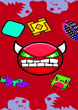 Geometry Dash Inspired Digital Art
