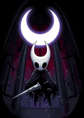 Hollow Knight Under Crescent Moon