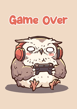 Game Over Owl Gamer