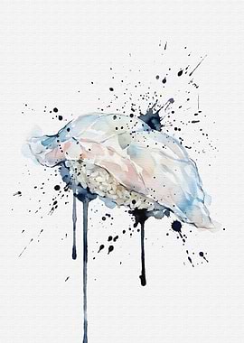 Watercolor Sushi Fugu Nigiri